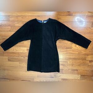 Zara Structured Denim Shift Dress Black Kimono Sleeve Women’s Large Avant Garde